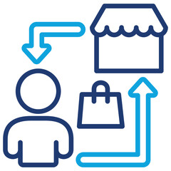 Obraz premium Business To Costumer Icon