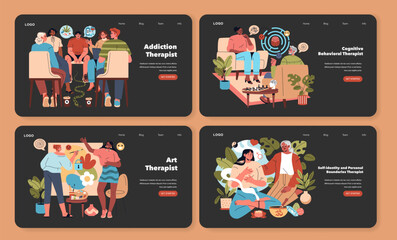 Fototapeta premium Psychotherapists. Flat Vector Illustration