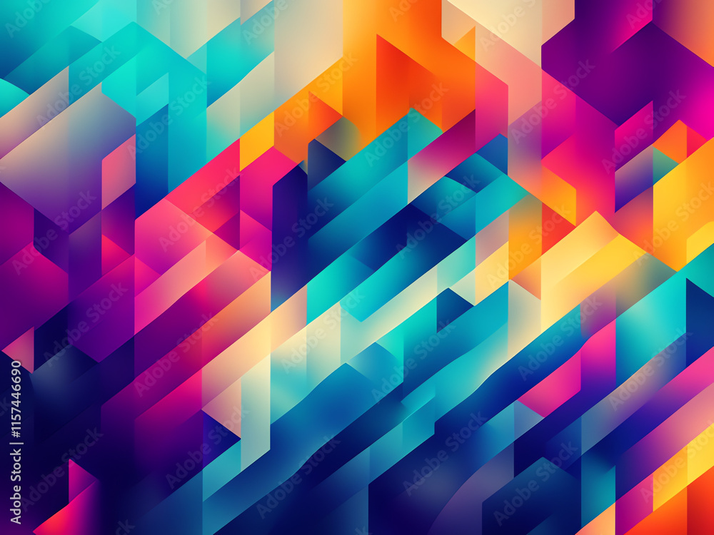 Poster abstract colorful geometric background with triangles