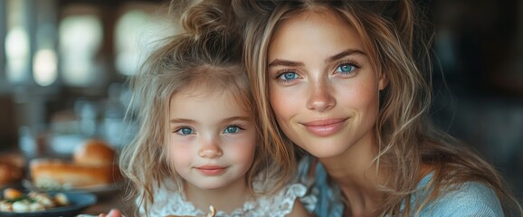 Fototapeta premium Tender Moments Mother and Daughter Portrait
