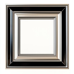 Elegant Frame: A close-up shot of a meticulously crafted silver frame, with a touch of black, accentuating its timeless design and inviting a world of artistic expression within.