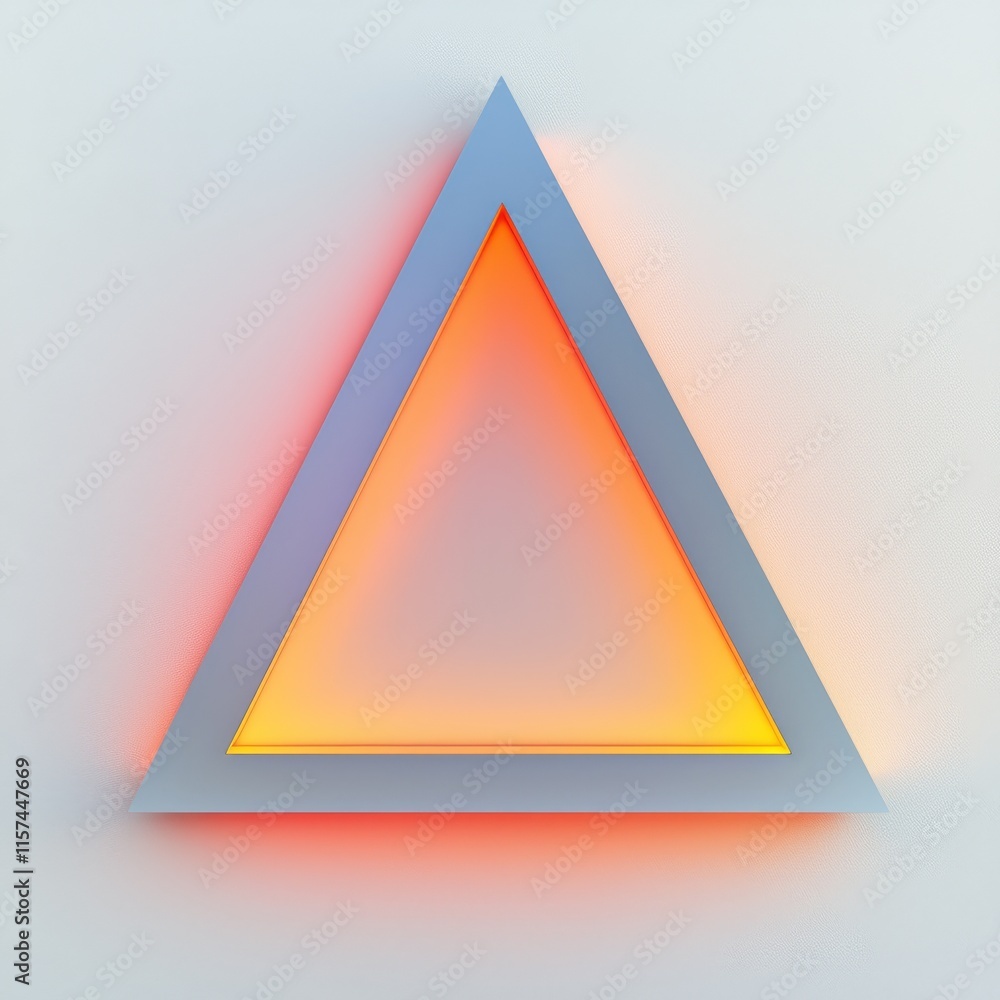 Poster illuminated triangle: a stark yet captivating image of a glowing triangle, bathed in a warm, vibrant