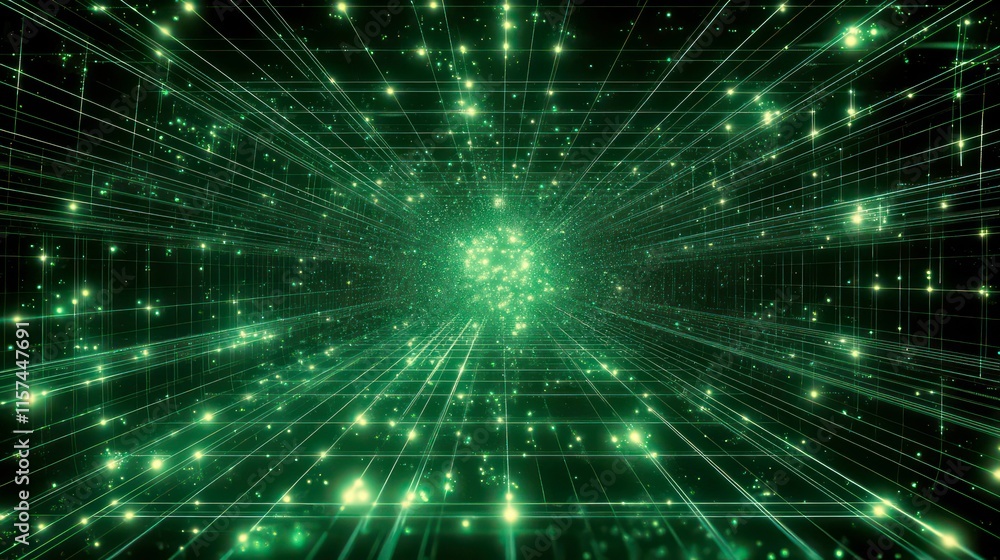 Poster grid surface. abstract science or technology background. digital background with glowing particles a