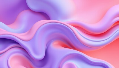 Abstract Pastel Pink and Purple Fluid Waves