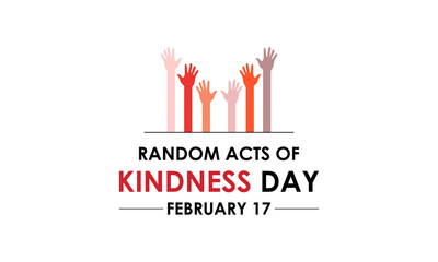 Random Acts of Kindness on February 17th banner  background design template. Hands with love icon design Template Illustration. Eps 10.