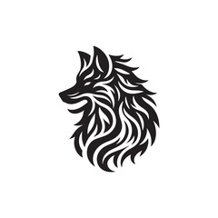 Black Color Wolf silhouette design Vector Illustration, Solid White Background 10.eps