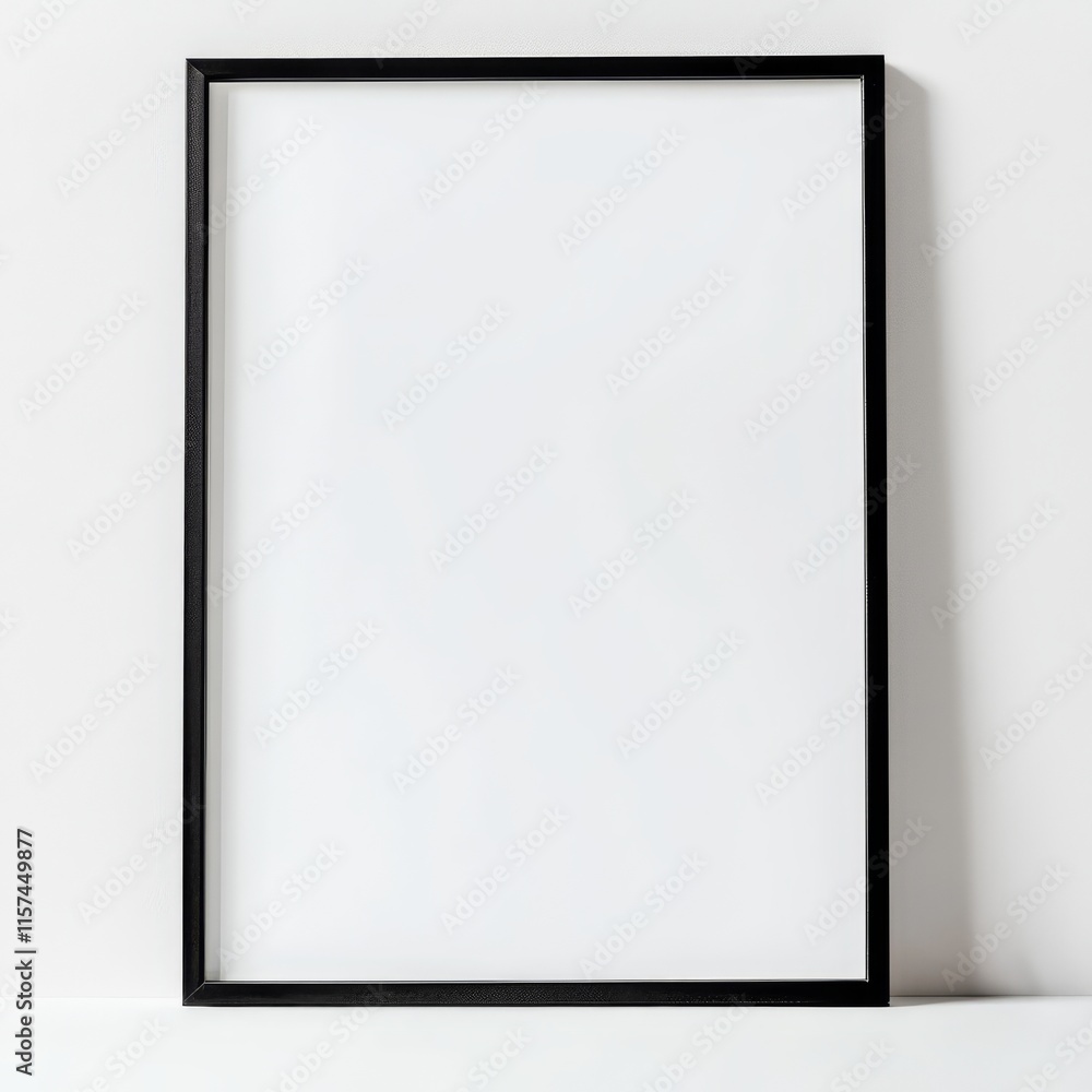 Poster a clean canvas: a black picture frame is mounted against a backdrop, showcasing an empty space for a