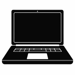 Laptop Black Silhouette Vector Art