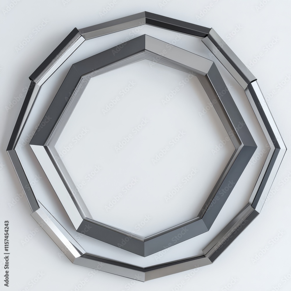 Poster abstract geometric frame: a striking geometric frame comprised of multiple octagonal shapes, rendere