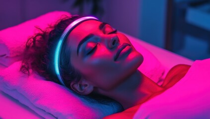 Relaxation and rejuvenation in a spa with futuristic lighting