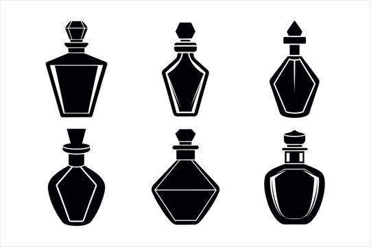 Elegant Black Silhouette Perfume Bottles icon