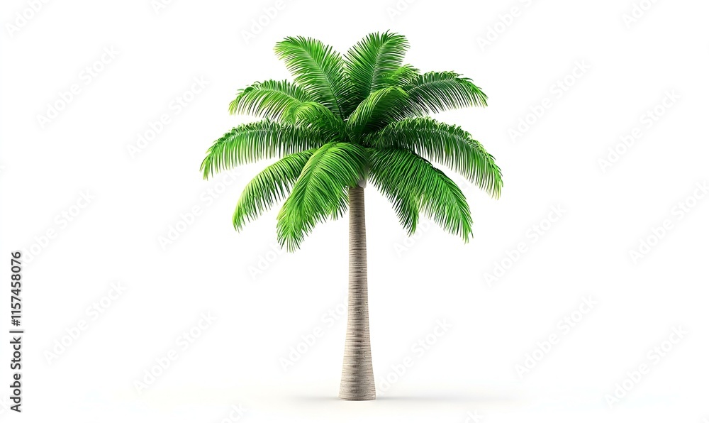 Poster isolated coconut palm tree on a white background for design use