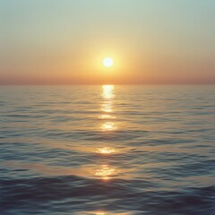 Serene sunset over calm ocean water. (2)