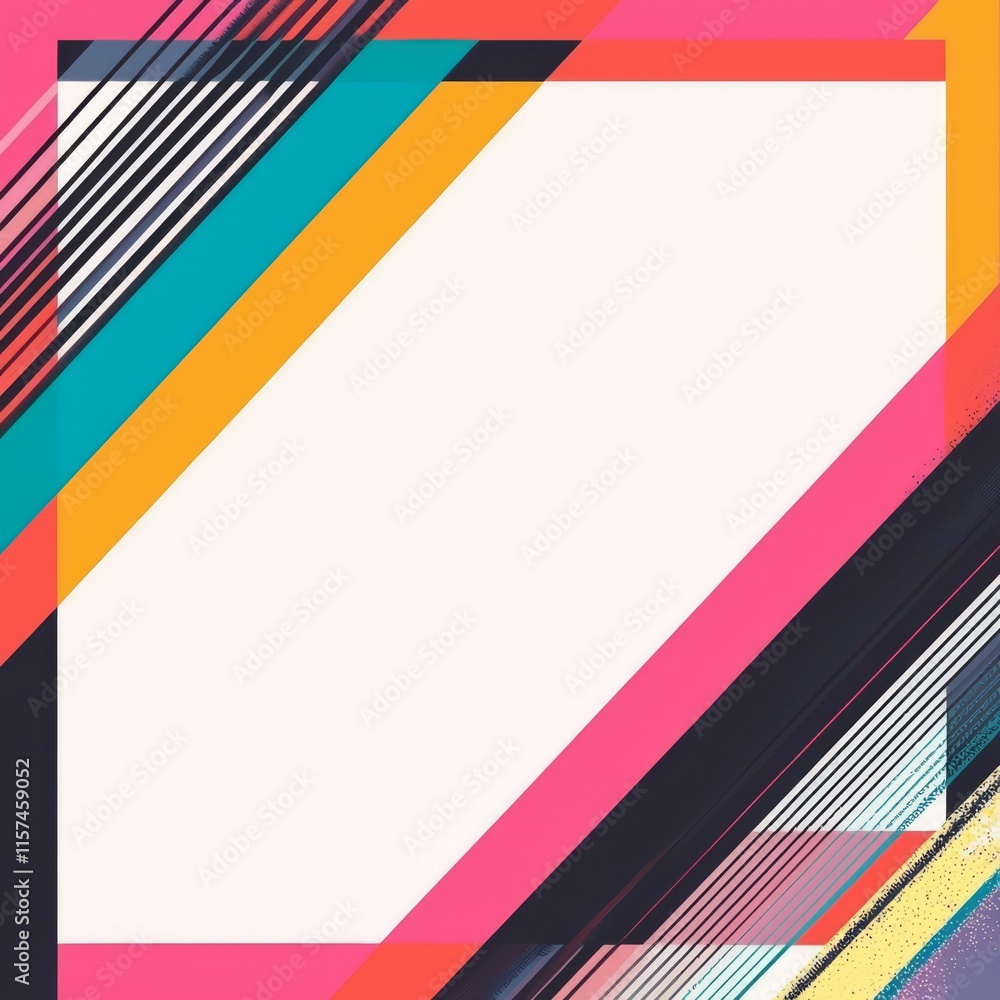Poster vibrant geometric frame: a bold and modern design featuring a vibrant geometric frame with intersect