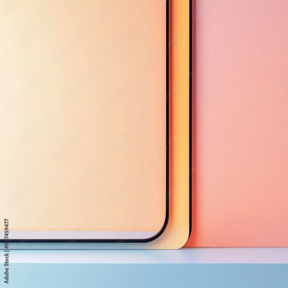 Poster pastel color blocks: abstract image featuring soft pastel color blocks in peach, pale yellow, and li