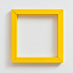 Fototapeta premium Sunny Yellow Frame: A vibrant square frame in a cheerful yellow hue, perfect for showcasing your artwork or photography. Its simple, modern design offers a clean and versatile look. 