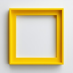 Fototapeta premium A Blank Canvas of Sunshine: A vibrant yellow picture frame stands out against a plain backdrop, creating a simple yet stylish composition. It's a blank canvas of potential.