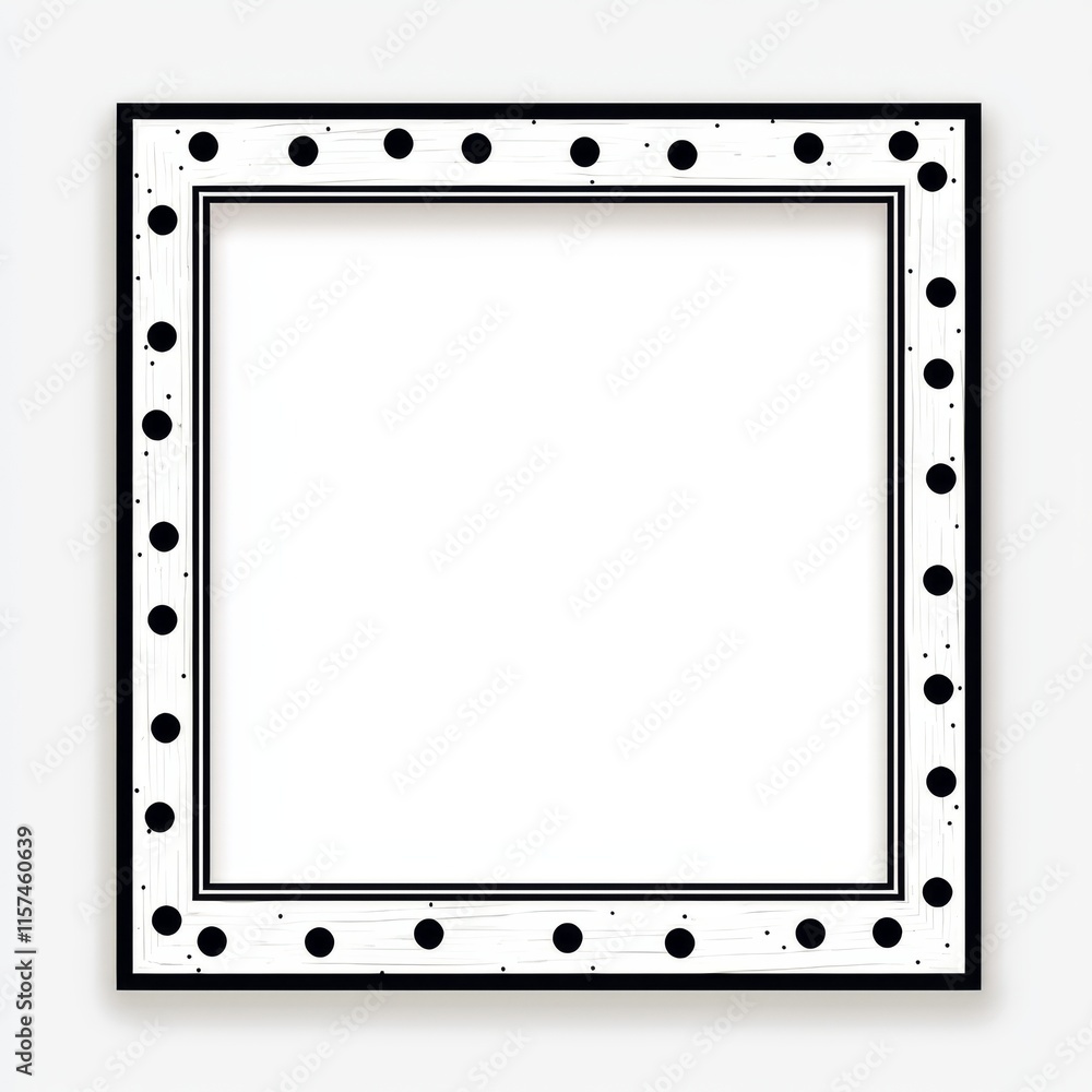 Poster polka dot frame: a simple yet stylish square frame adorned with a polka dot border, perfect for addi