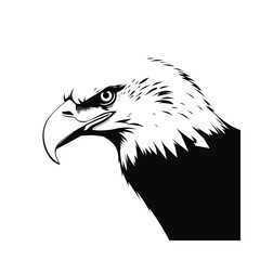 Bald eagle silhouette vector illustrations