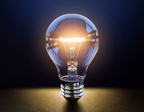 electric light bulb on a black background  - Powered by Adobe