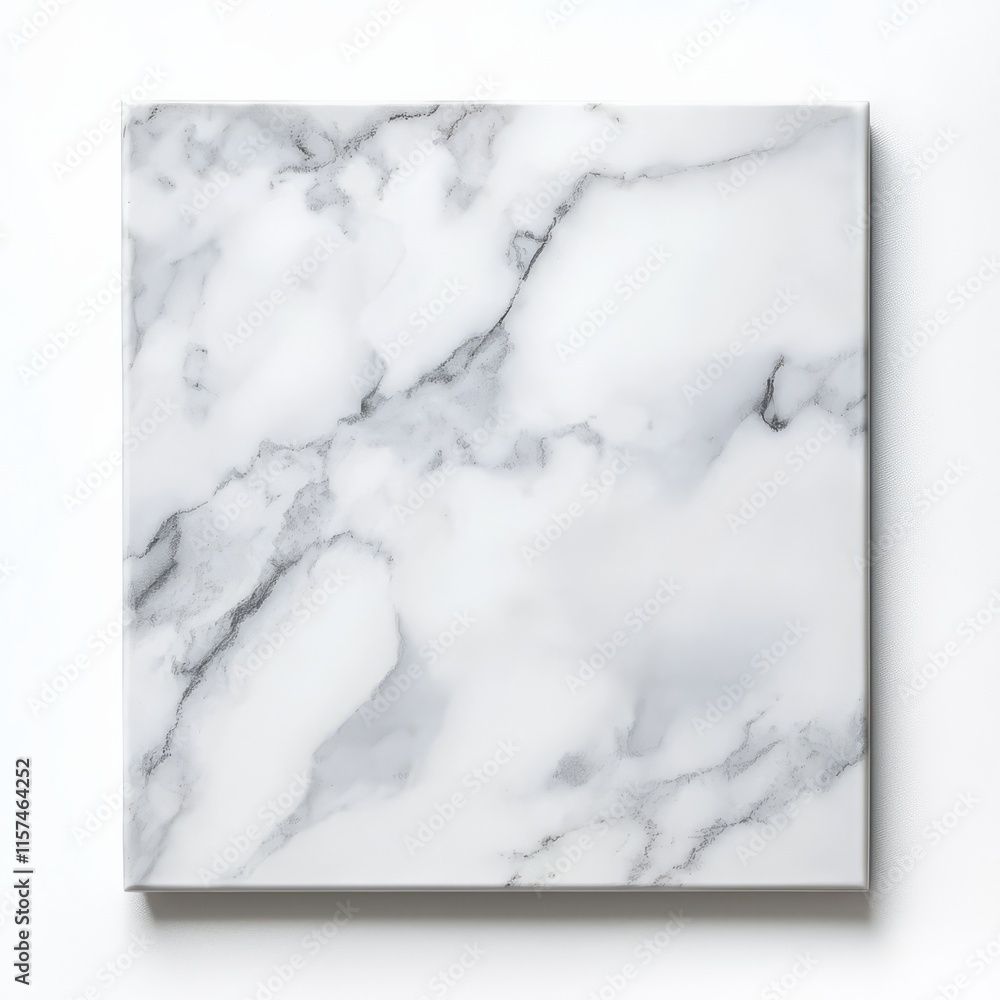 Poster white marble texture: close-up view of elegant white marble texture with subtle gray veining, ideal 