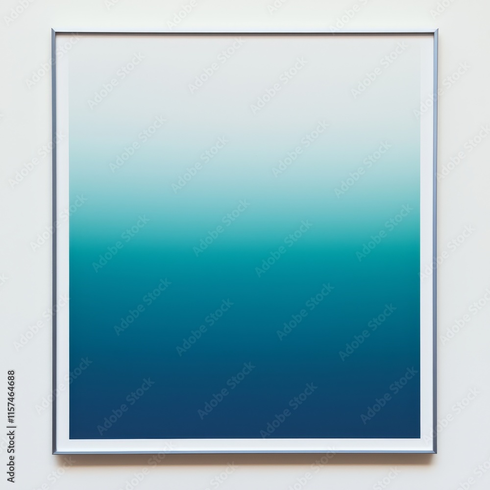 Poster teal gradient: a serene and minimalist artwork featuring a captivating gradient transition from ligh