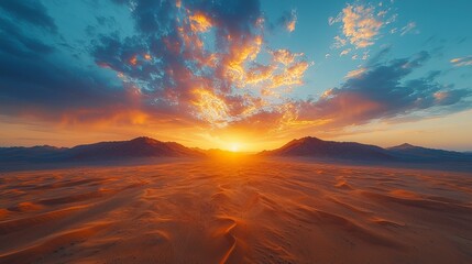 Desert Sunset Landscape: Golden Hour