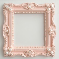 Pink Pearl Ornate Picture Frame: A delicate and elegant pink picture frame adorned with pearl accents, offering a touch of vintage charm and sophistication. Perfect for showcasing cherished memories.