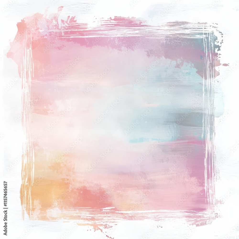 Poster dreamy watercolor frame: a soft and ethereal watercolor background with a gentle frame, perfect for 