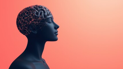 Individual with Brain Visualization Concept