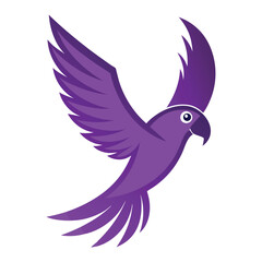 Purple Color Parrot Vector Illustration.Parrot Flying Mod Purple Color Illustration
