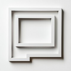 Fototapeta premium Abstract White Frame: Minimalist geometric design of interlocking square frames, creating a sense of depth and perspective. Perfect for modern interiors, architecture, and design projects.