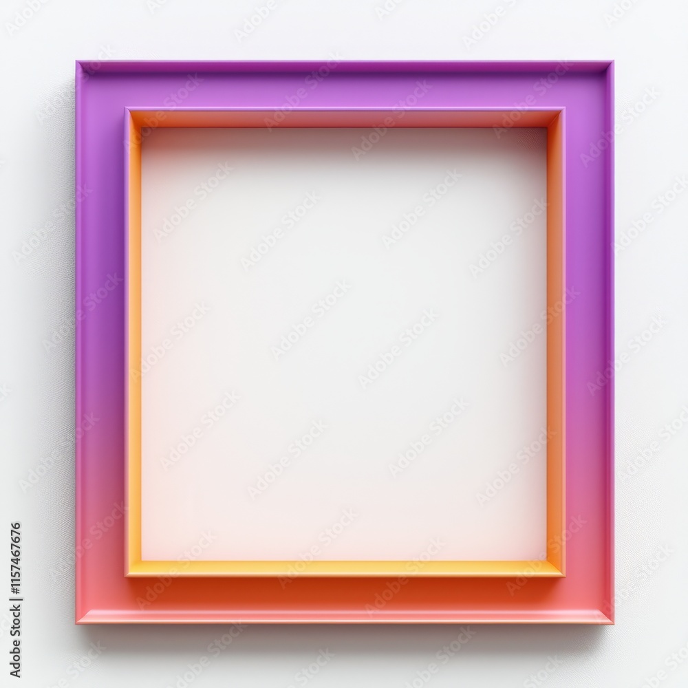 Poster geometric gradient: an eye-level view reveals a minimalistic composition featuring two concentric sq