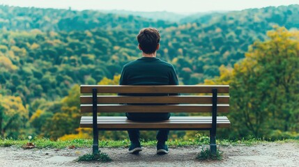 Person Sitting Alone on a Bench in Thoughtful Moment