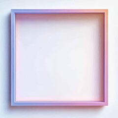 Fototapeta premium Empty Gradient Square Frame: A pastel colored empty square frame, its gradient hues gently shift from purple to pink creating a minimalist design element ready for customization.
