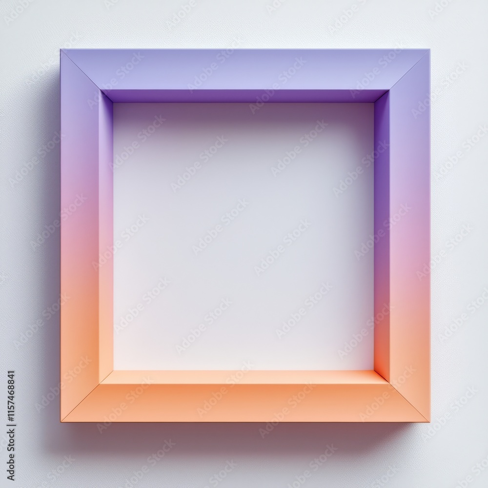 Poster gradient frame: a vibrant, geometric frame with a smooth gradient transitions through hues of orange