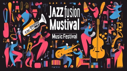Jazz Fusion Mustival Music Festival Colorful Abstract Design