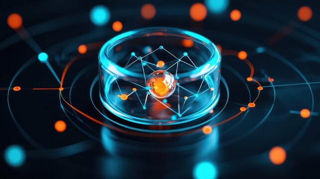 Closeup of the quantum annealer, optimizing complex problems using quantum mechanics