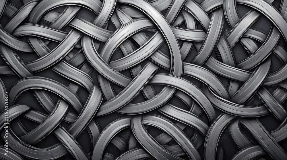 Poster A textured pattern of intertwined, dark rubber tires creating a complex and visually striking design.