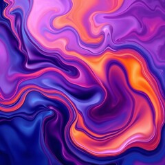 Abstract fluid illustration with dynamic color combination and gradient effect