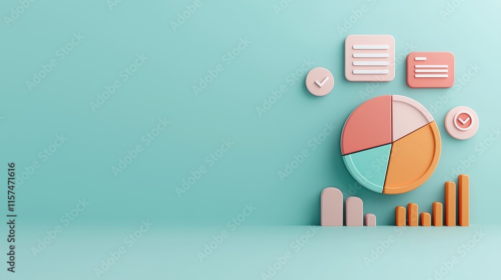 Poster colorful sliders and graphical elements for task adjustment