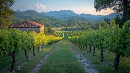 Stone House Vineyard Amongst Rolling Green Hills