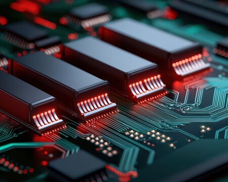 Detailed view of the fiber optic network connecting quantum computers for distributed quantum computing