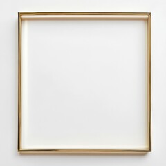 Golden Frame: A minimalist and elegant golden frame against a white background, ready to display your artwork or treasured memories.