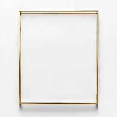 Golden Frame Mockup: Elegant gold frame on white background, perfect for showcasing your artwork, designs, or photography.  Clean and minimalist aesthetic. 