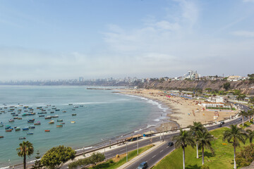 Summer day at Coastline, Chorrillos District, Lima - Peru