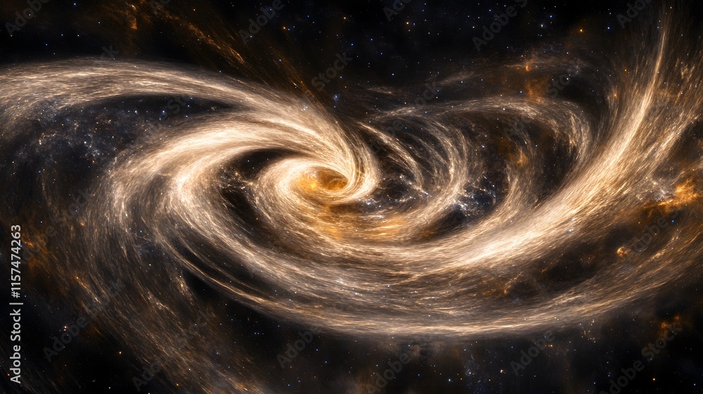 Poster galactic swirls captured outer space digital art cosmic environment immersive viewpoint universe con