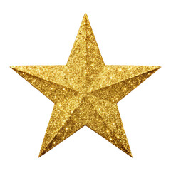 golden christmas star on white  transparent background, png