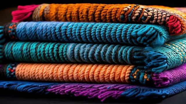 Vibrant textiles celebrating hispanic heritage with colorful patterns and textures