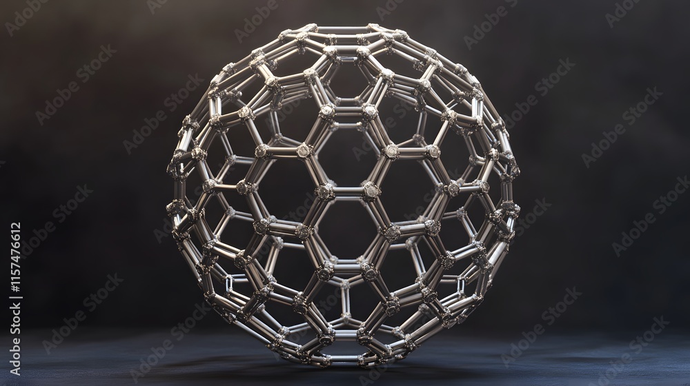 Poster innovative molecular structure model laboratory 3d rendering scientific environment close-up view ch